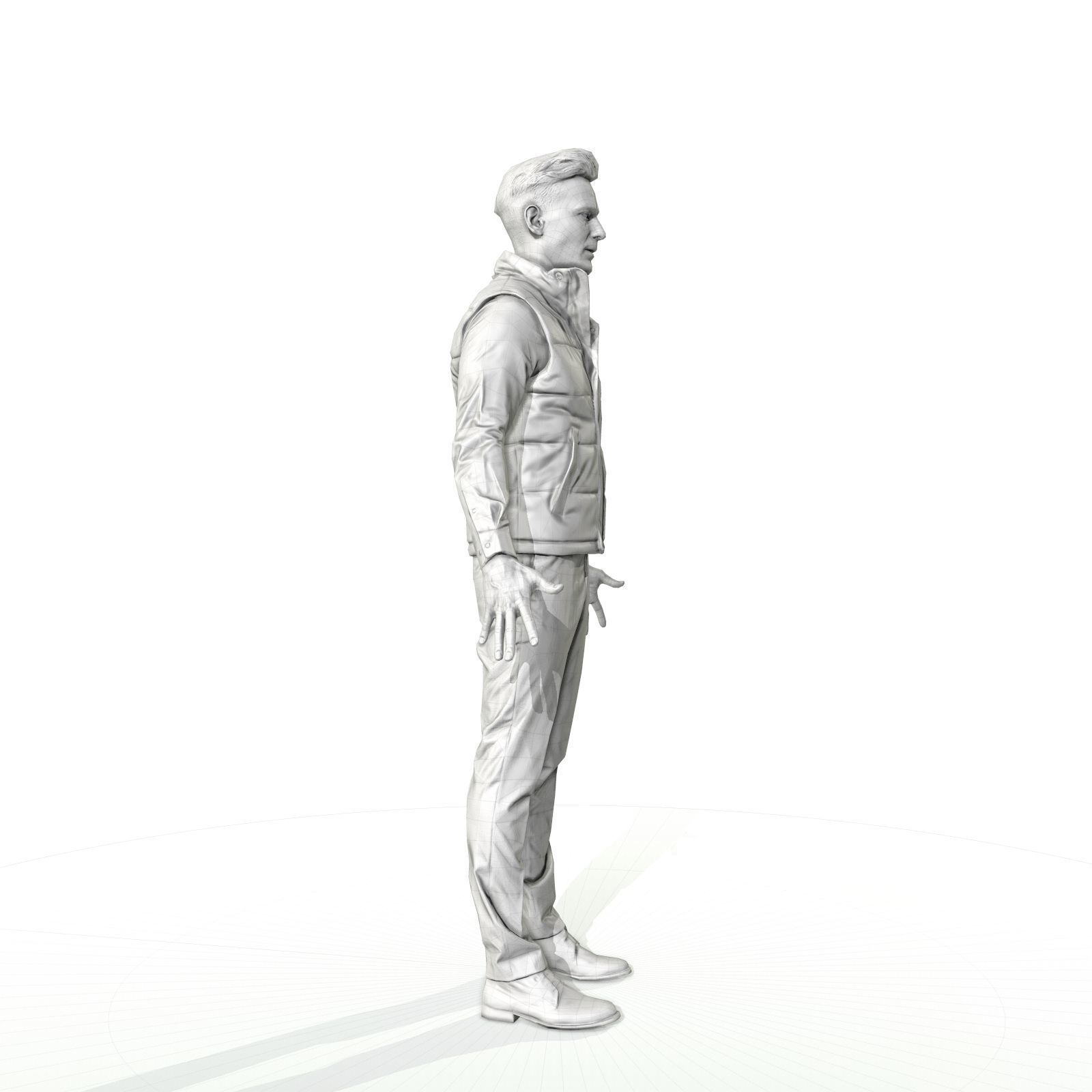 Confident business man in a west Low-poly 3D model_19