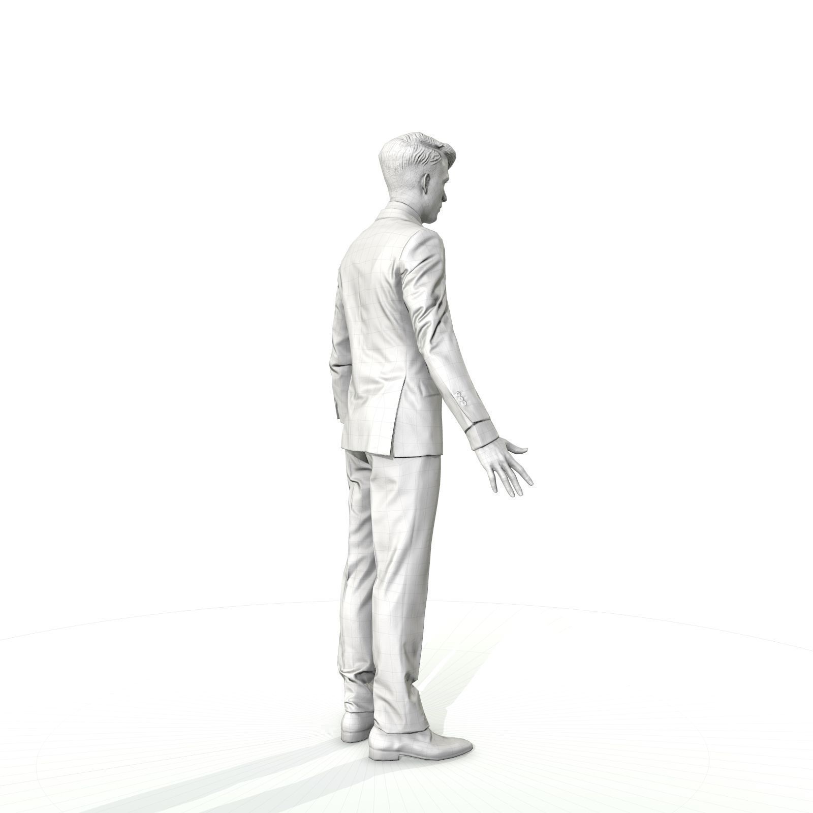 Business man in a grey suit Low-poly 3D model_17