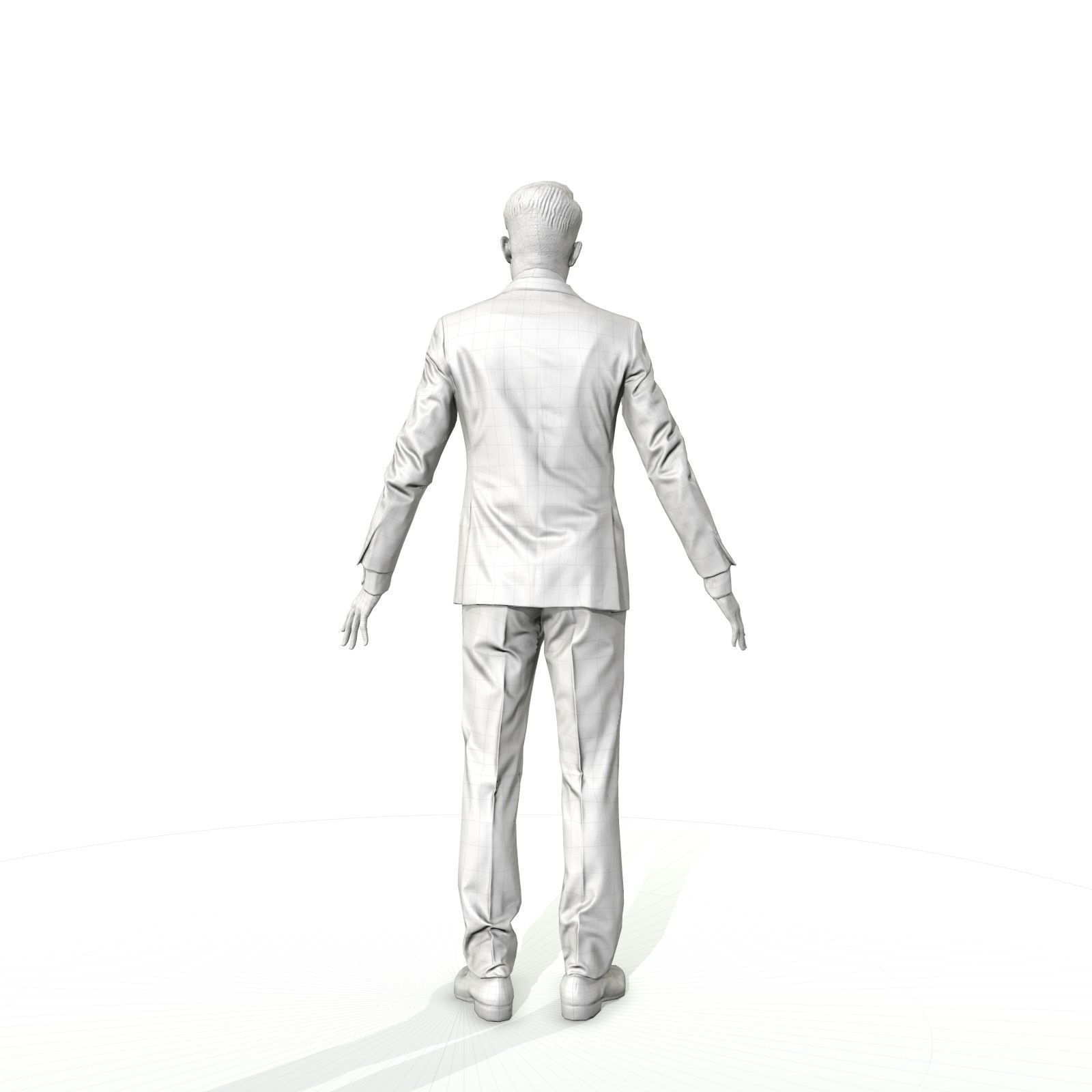 Business man in a grey suit Low-poly 3D model_35