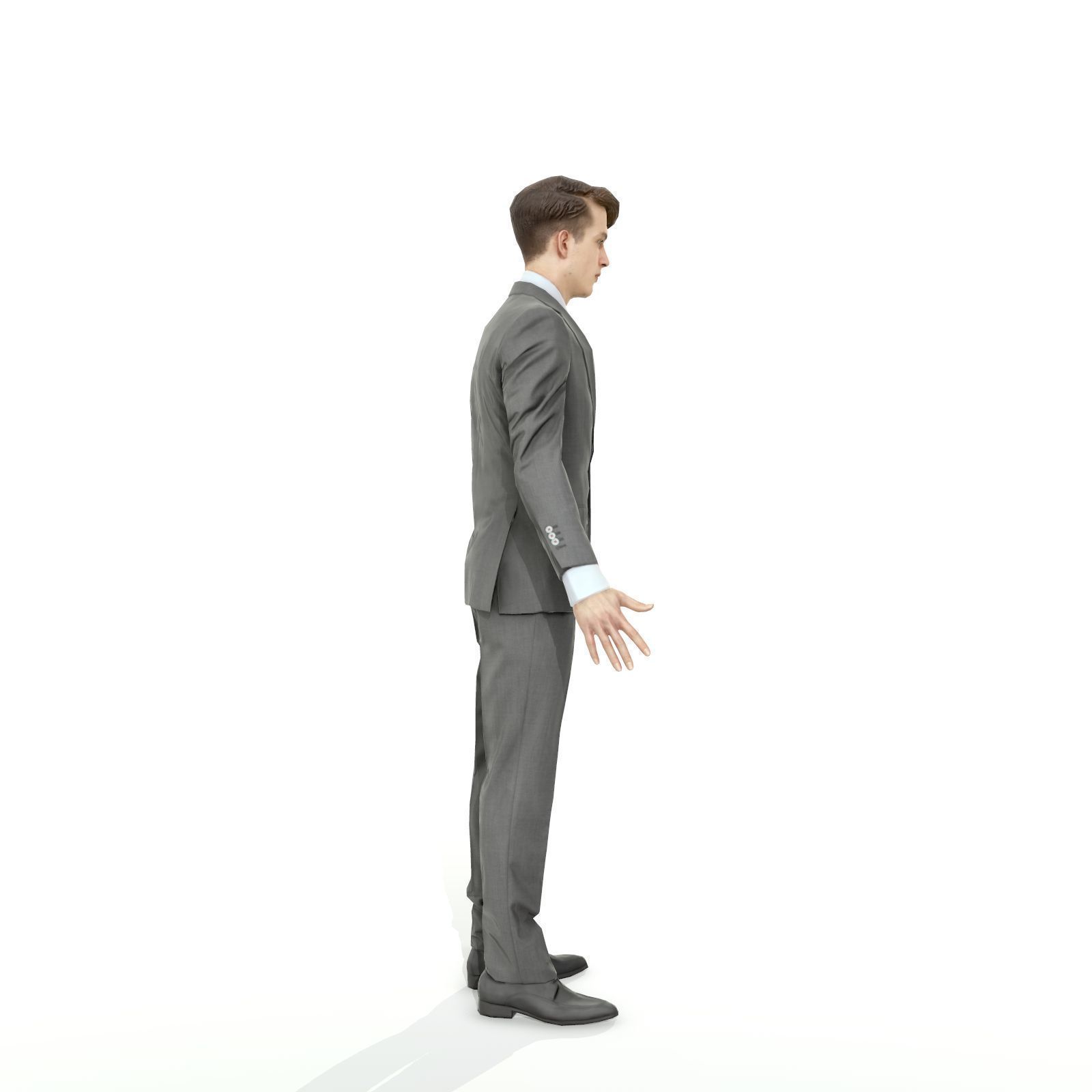 Business man in a grey suit Low-poly 3D model_33