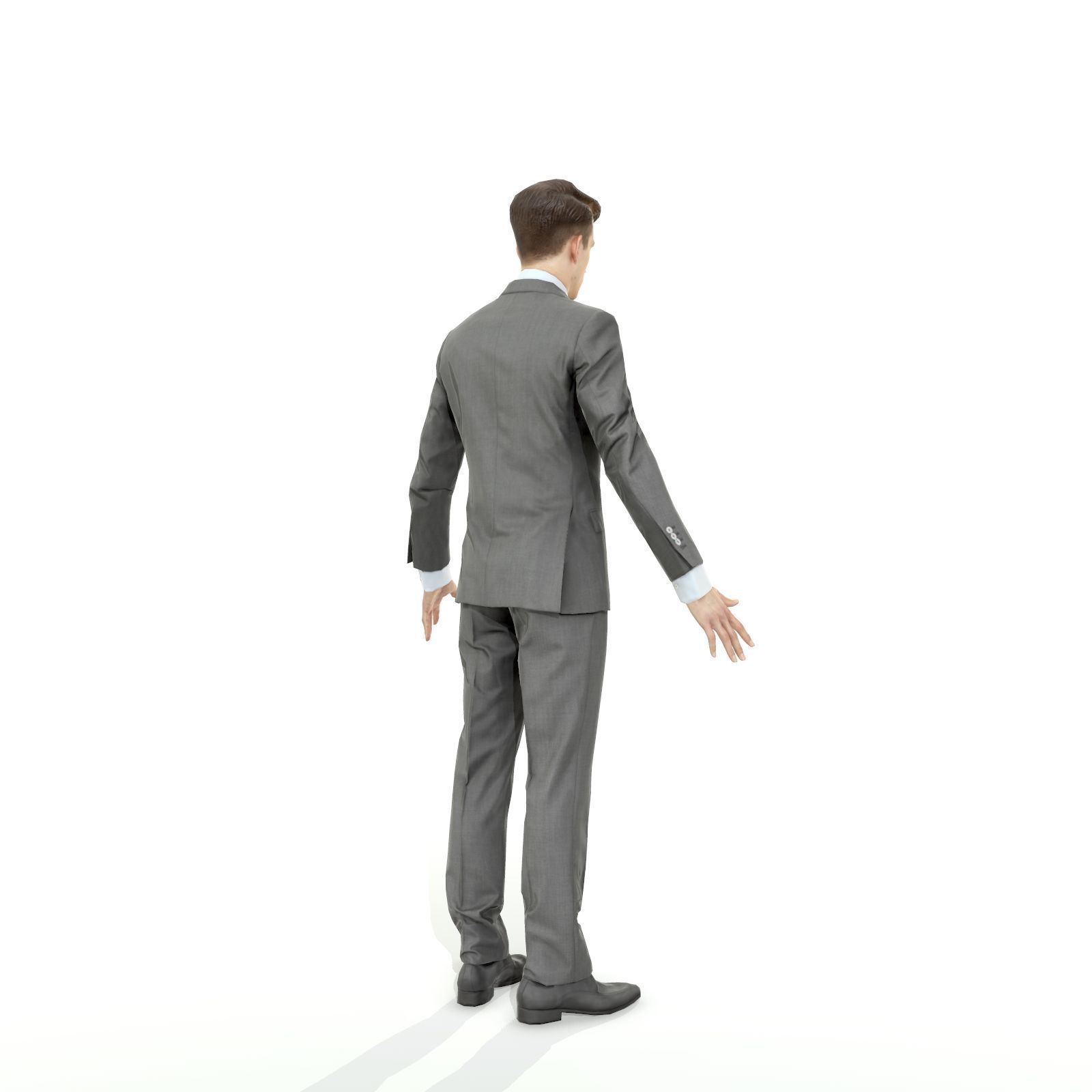 Business man in a grey suit Low-poly 3D model_11