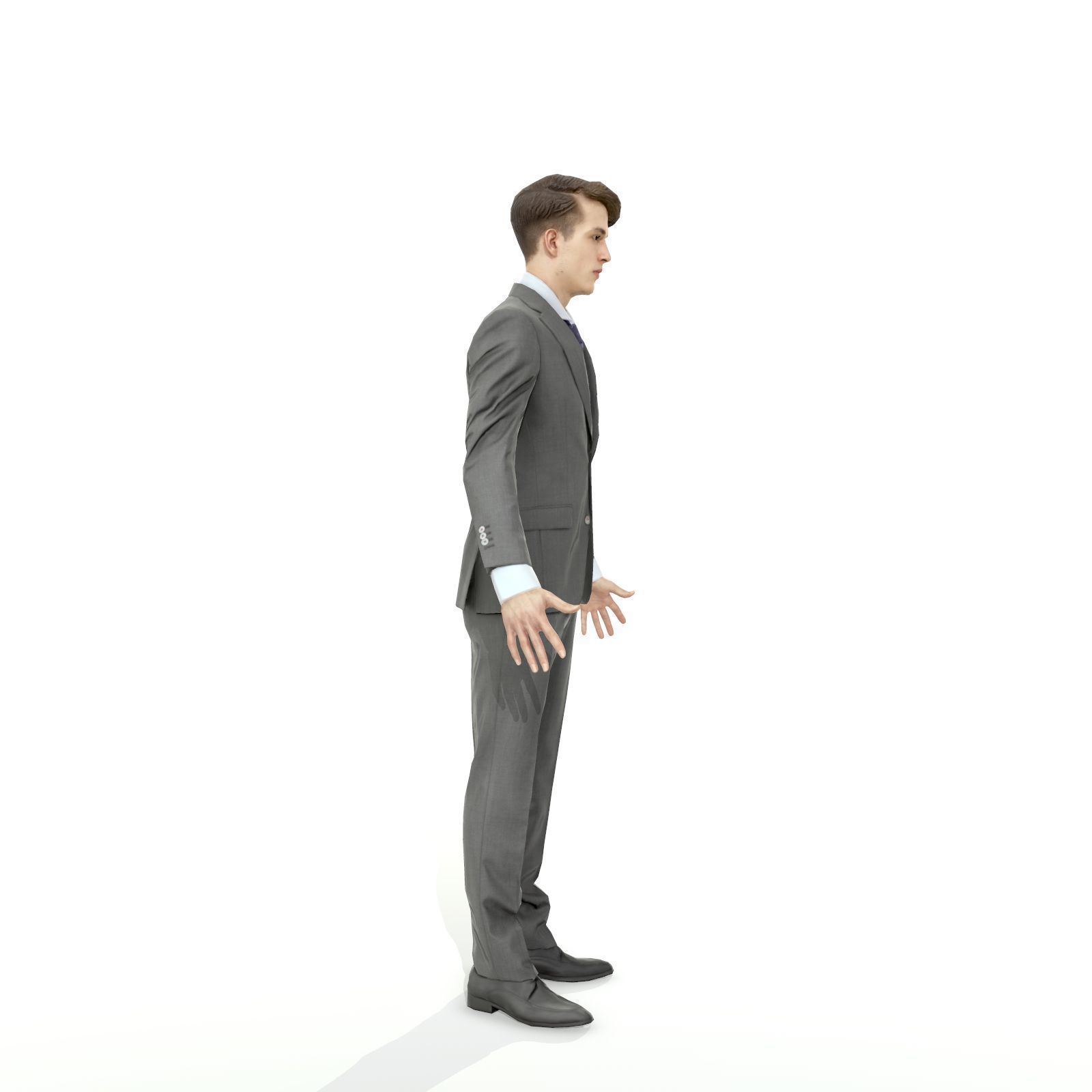 Business man in a grey suit Low-poly 3D model_12