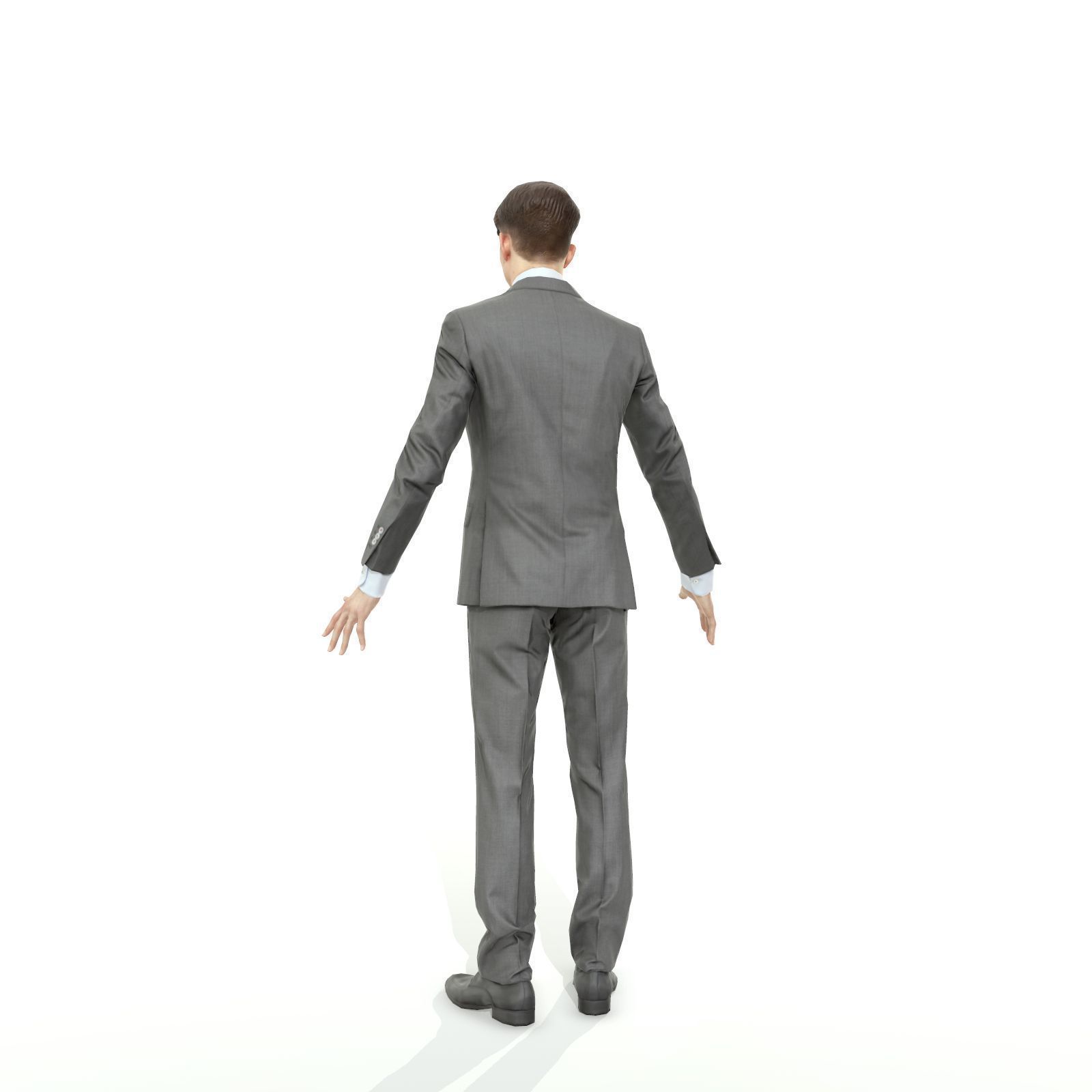Business man in a grey suit Low-poly 3D model_25