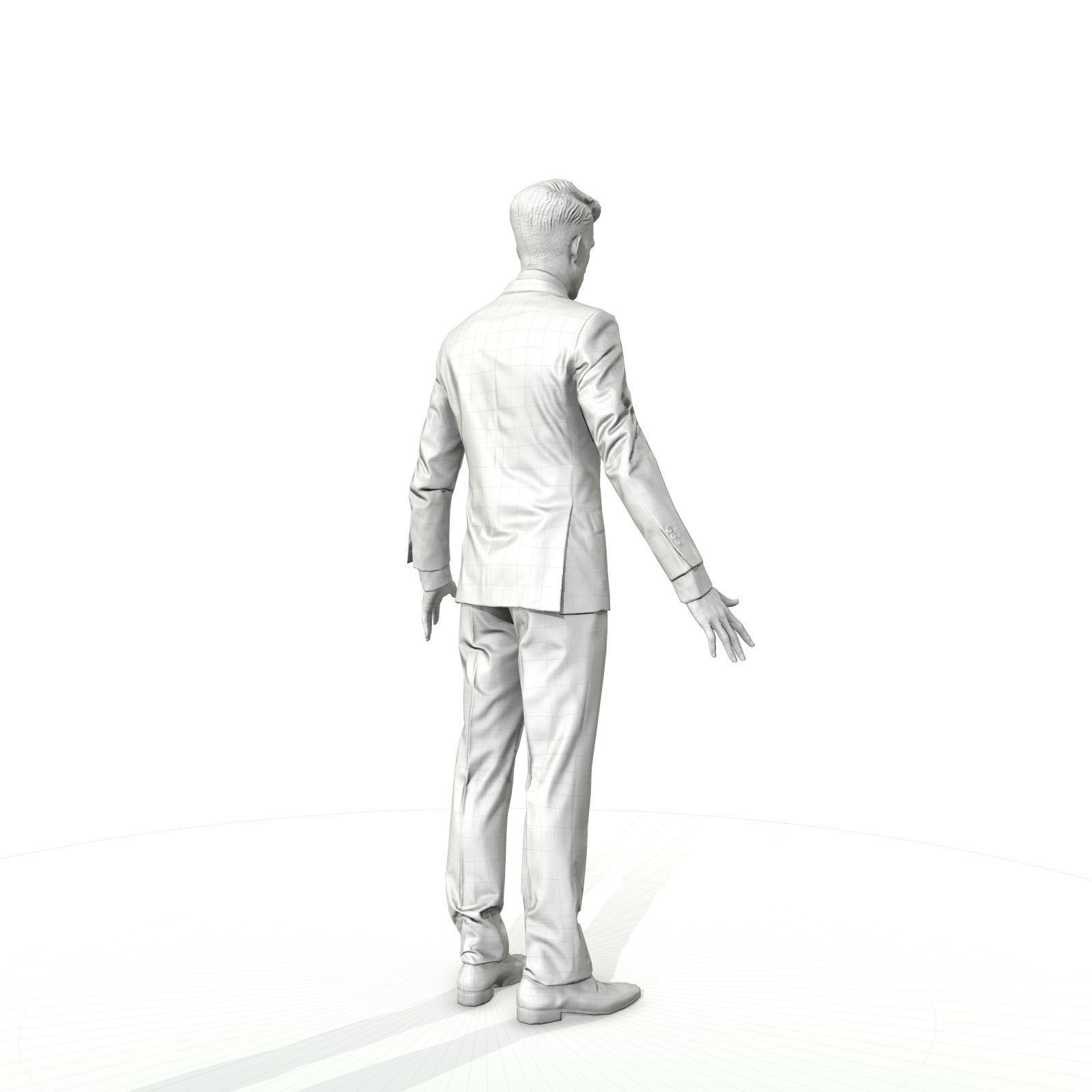 Business man in a grey suit Low-poly 3D model_27