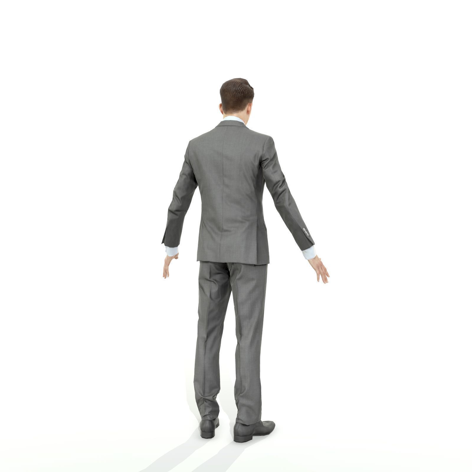 Business man in a grey suit Low-poly 3D model_26