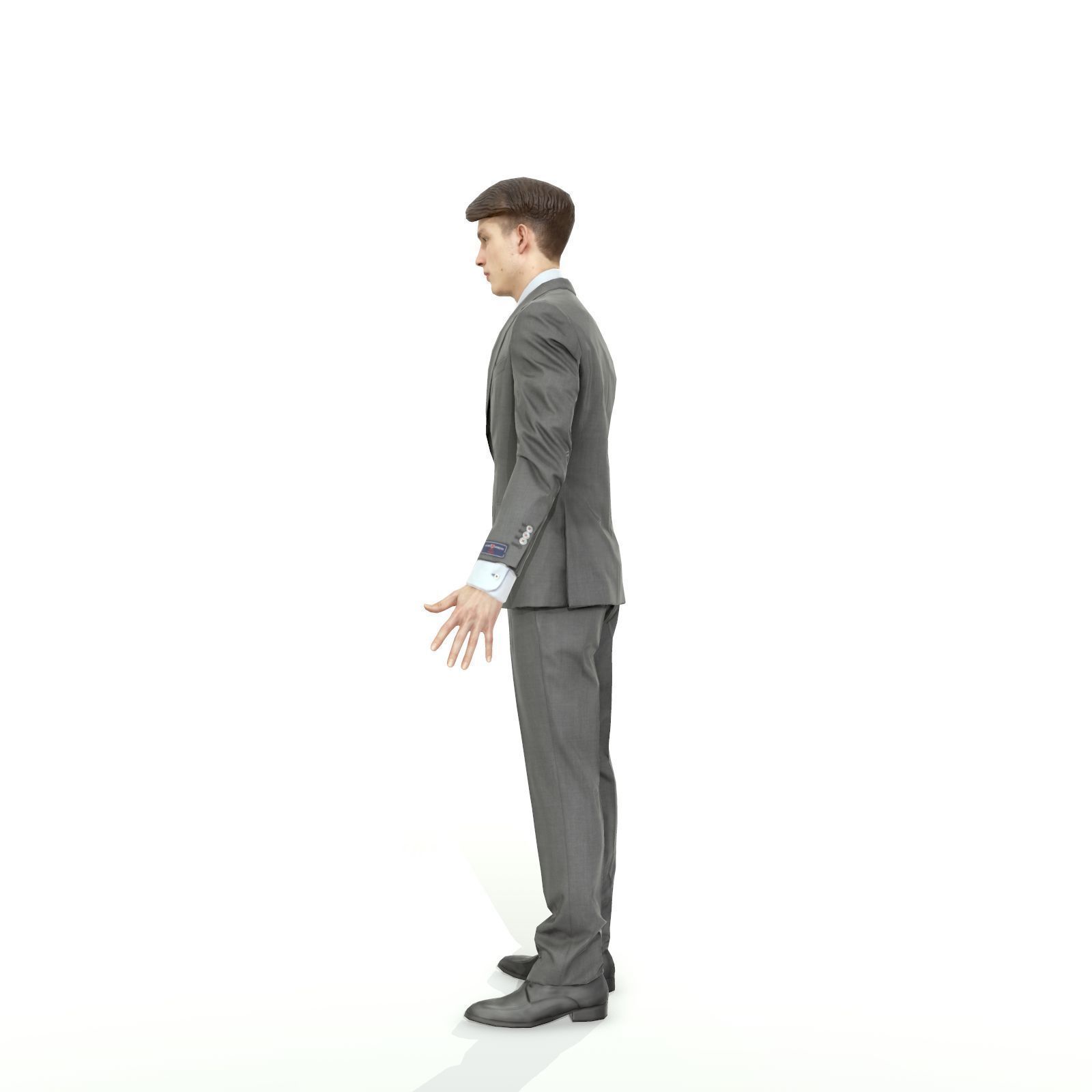 Business man in a grey suit Low-poly 3D model_21