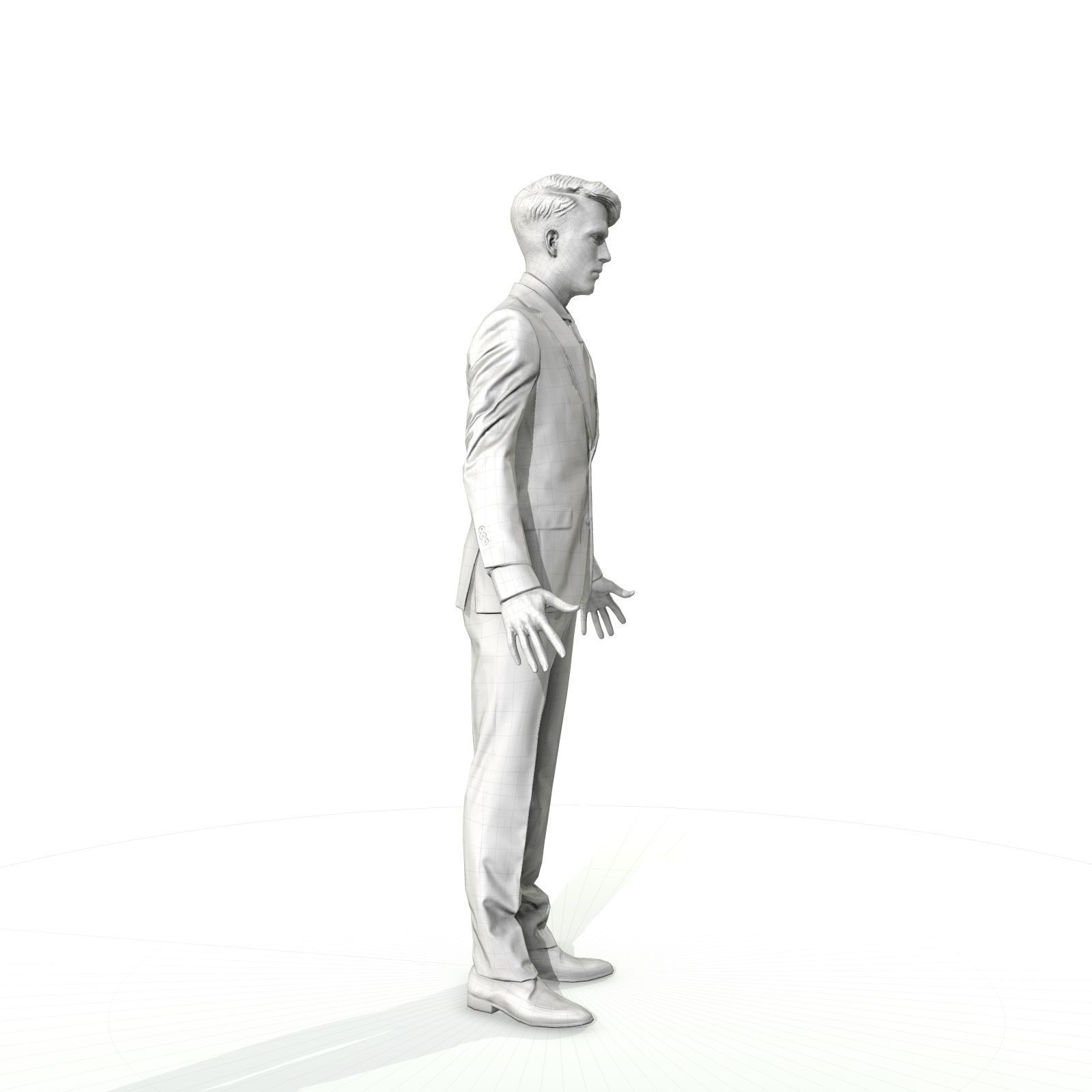 Business man in a grey suit Low-poly 3D model_34