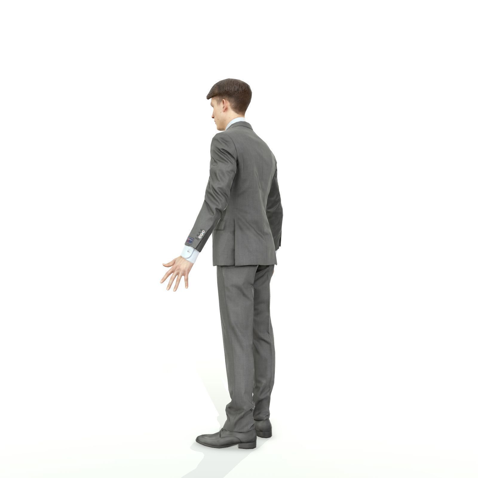 Business man in a grey suit Low-poly 3D model_24