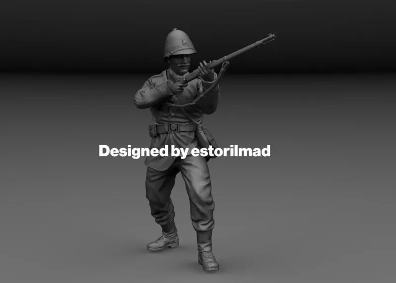 British Colonial Soldier - Zulu War 1879 - 3D Print STL v2 3D print model