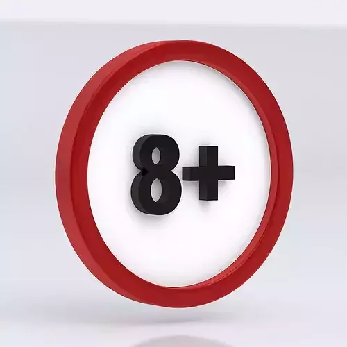 Age Restriction Symbol Red White 8