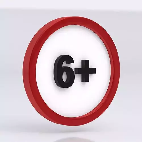 Age Restriction Symbol Red White 6