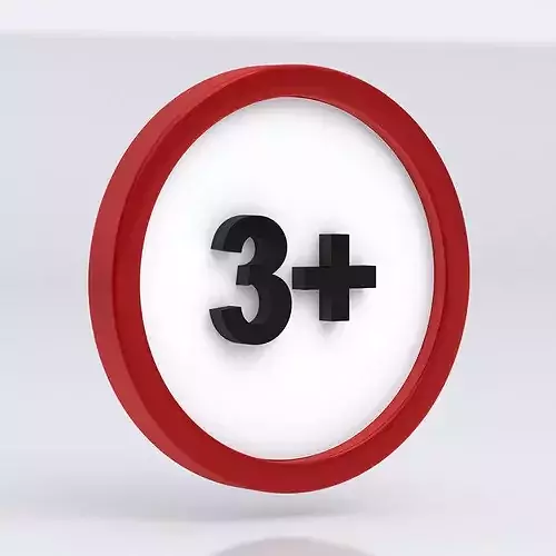 Age Restriction Symbol Red White 3