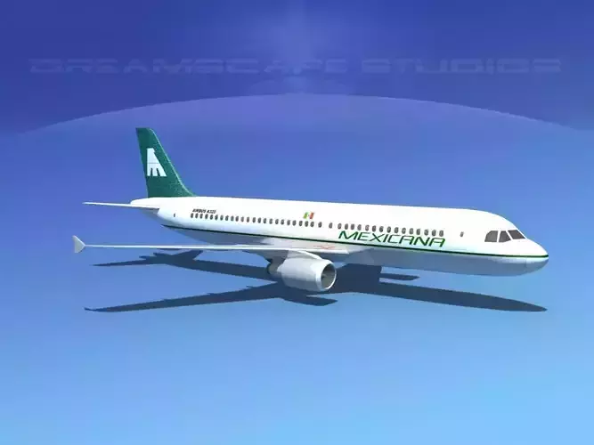 Airbus A320 LP Mexicana Low-poly 3D model