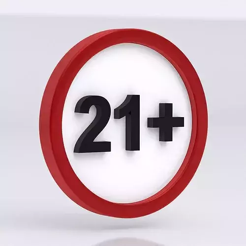 Age Restriction Symbol Red White 21