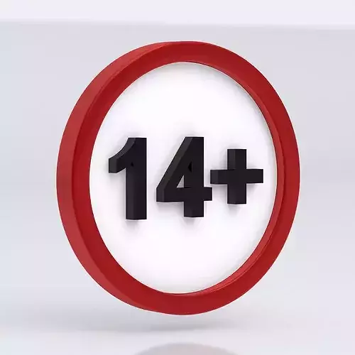 Age Restriction Symbol Red White 14