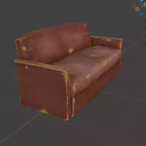 Leather Couch Low-poly 3D model