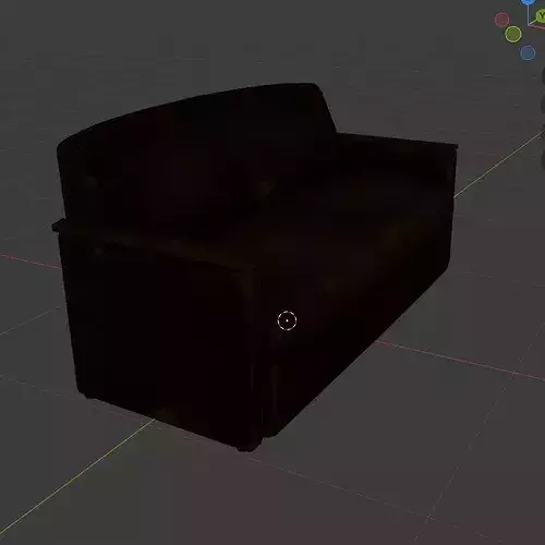 Leather Couch Low-poly 3D model 5