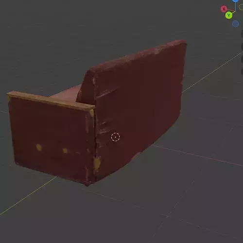Leather Couch Low-poly 3D model 2