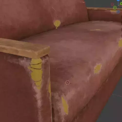 Leather Couch Low-poly 3D model 4