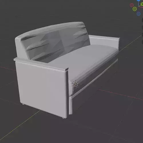 Leather Couch Low-poly 3D model 6