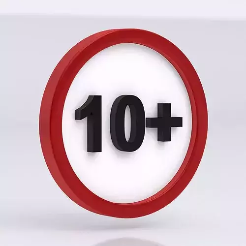Age Restriction Symbol Red White 10