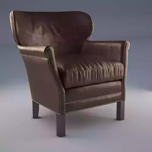 Professors Leather Chair With Nailheads Low-poly 3D model