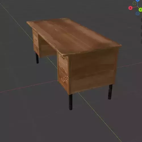 office desk Low-poly 3D model 3