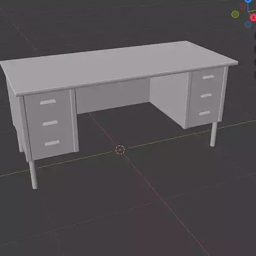 office desk Low-poly 3D model 6