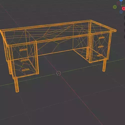 office desk Low-poly 3D model 7