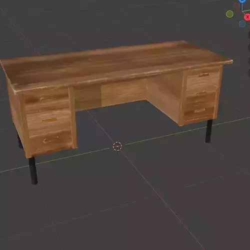 office desk Low-poly 3D model