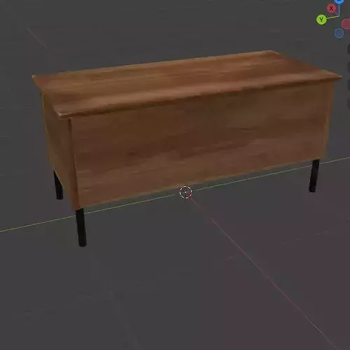 office desk Low-poly 3D model 2