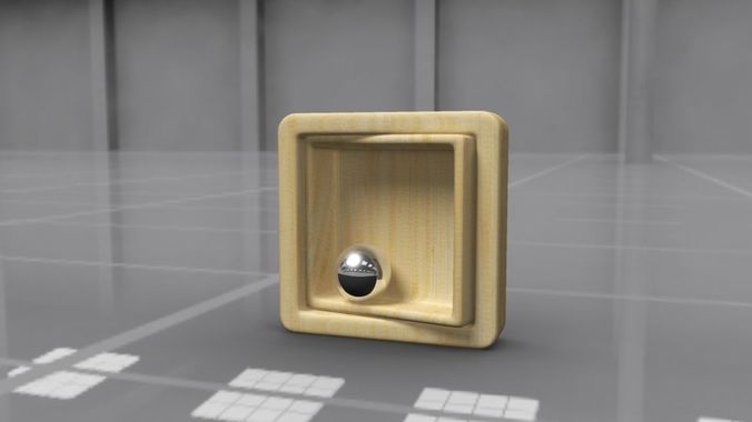 Labyrinth wooden box with egg in it Free 3D model