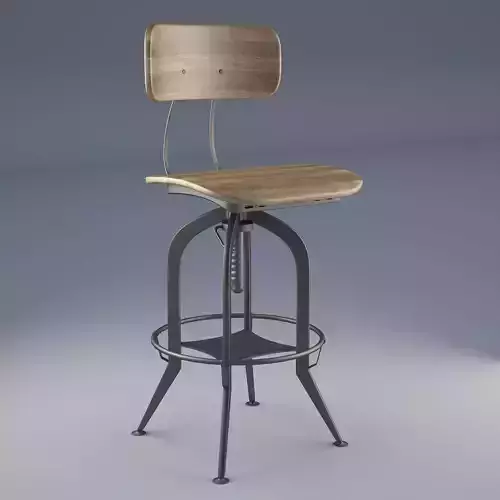 Vintage Toledo Bar Chair Low-poly 3D model