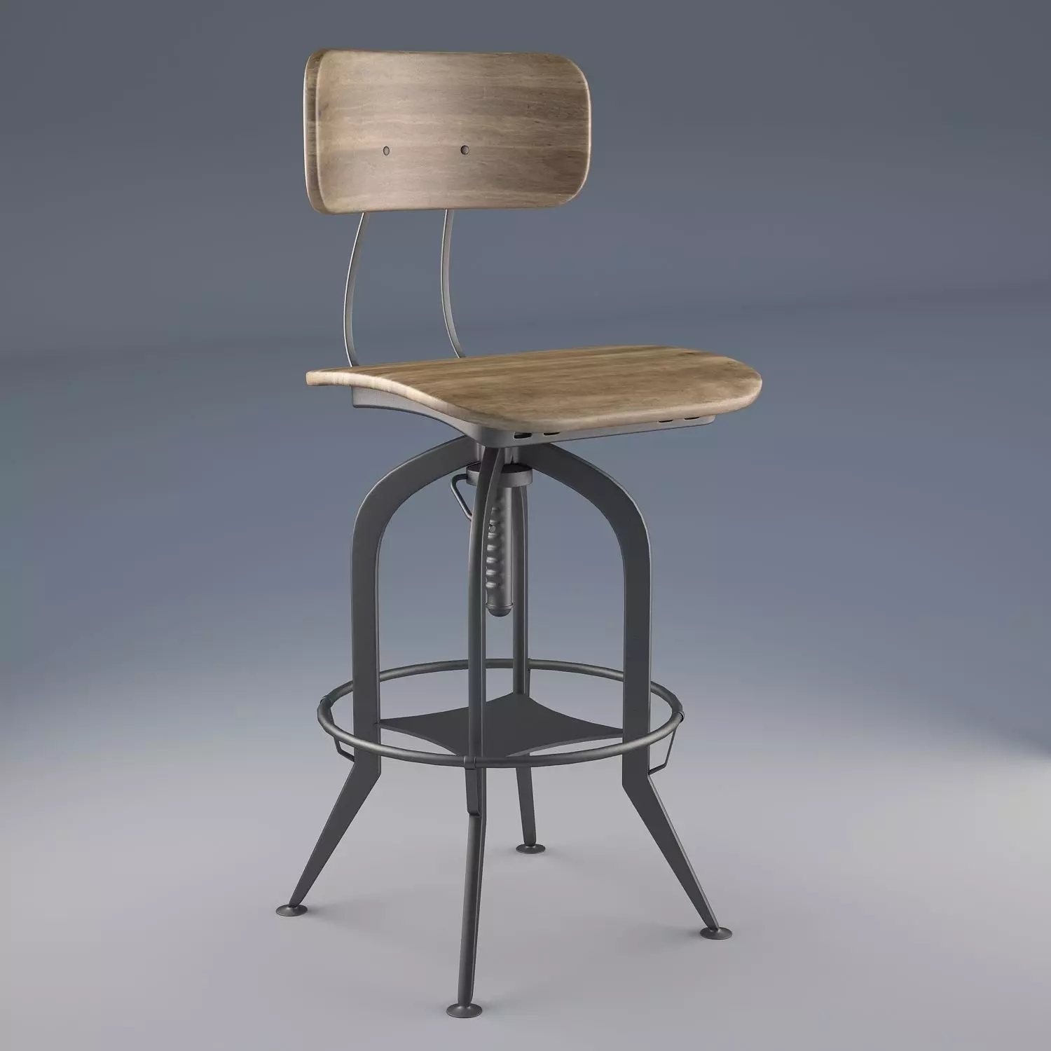 Vintage Toledo Bar Chair Low-poly 3D model_0