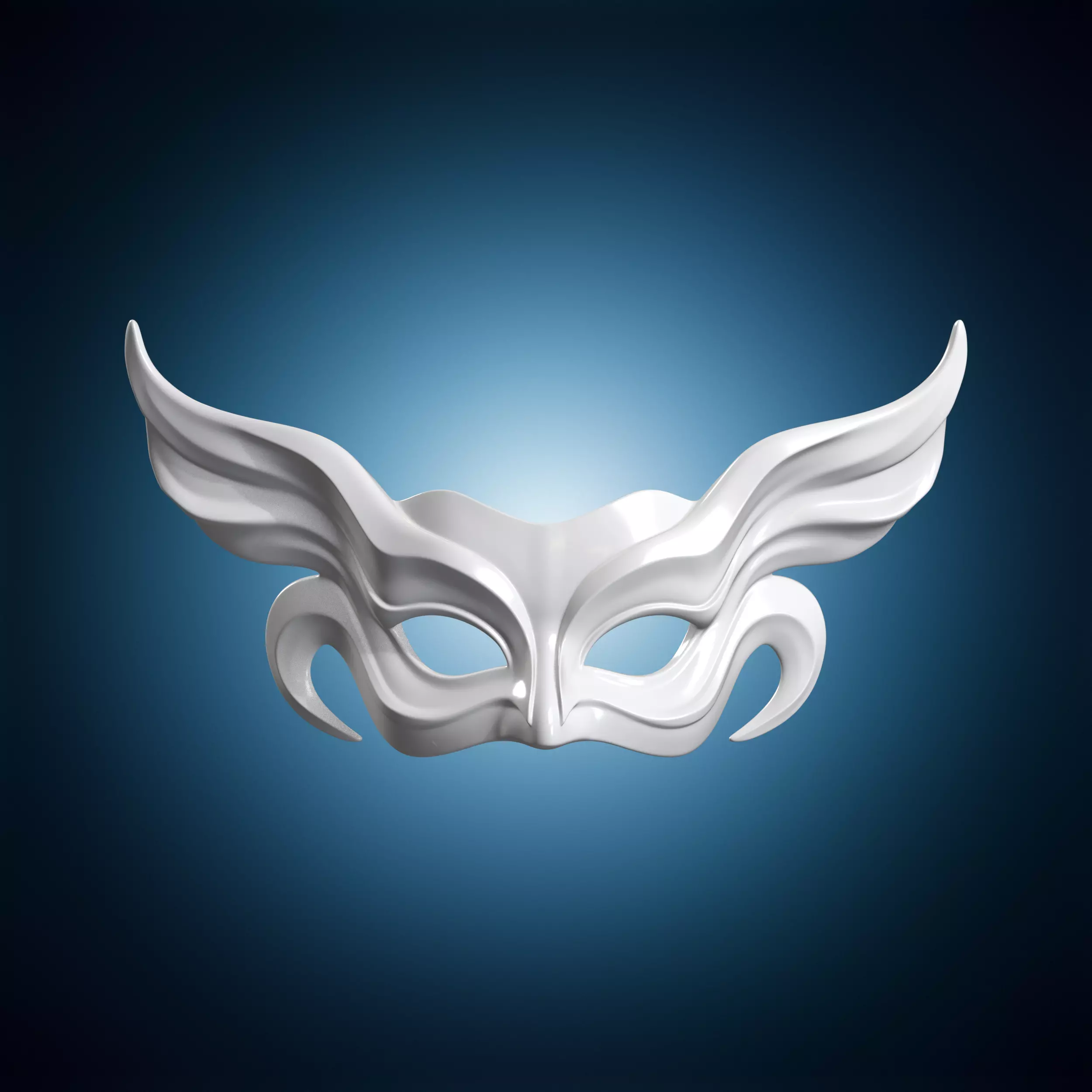 Abstract Winged Face 3D Print Model 3D print model