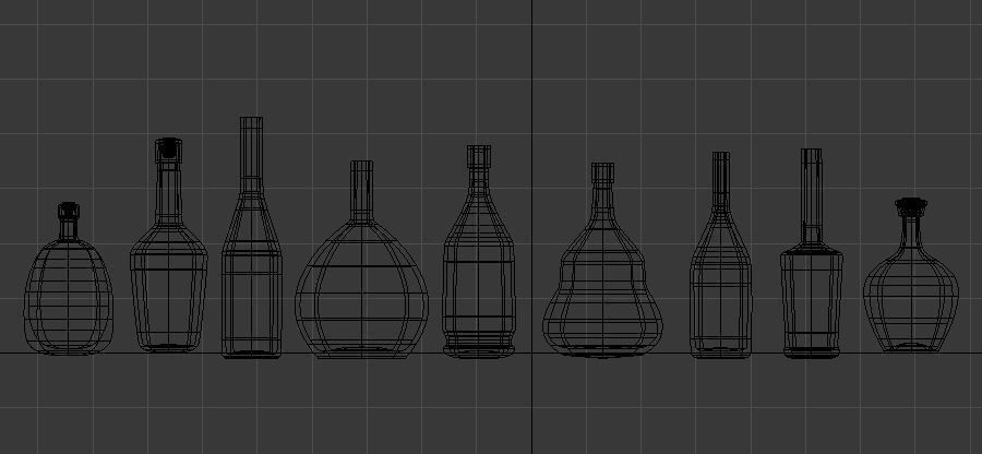Bottles empty glass 3D model_1