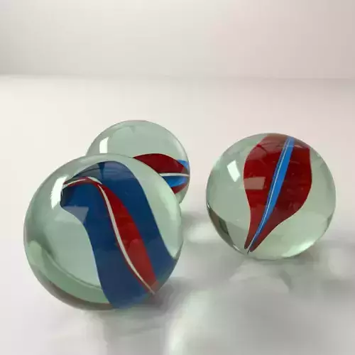 Marbles three glass - three glass 3D model
