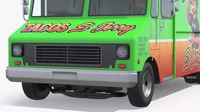 Food Van El Jerry Taco without Interior 3D model 7