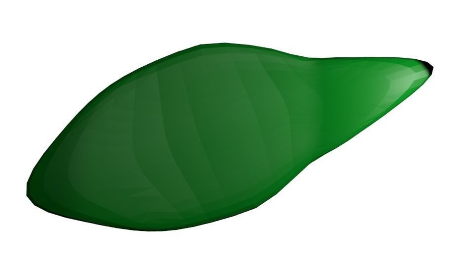 Leaf-shaped green small plate ceramics porcelain 3D print model