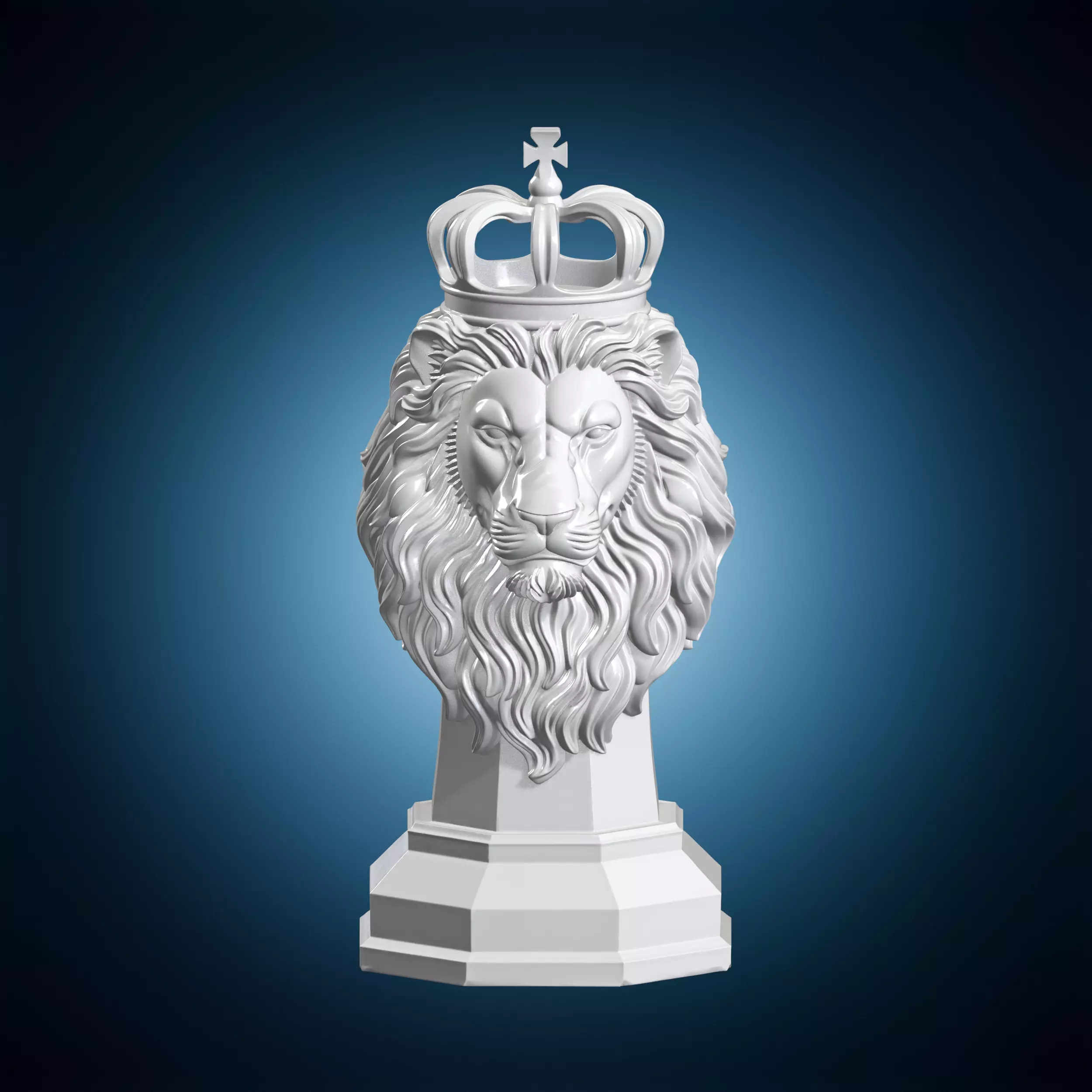 Lion Chess King Piece 3D Print Model 3D print model