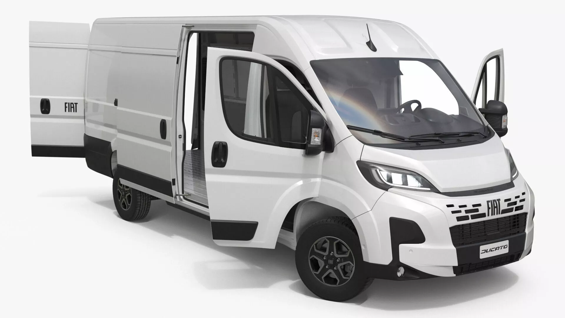 2025 Fiat Ducato Long Van White Rigged for Maya 3D model