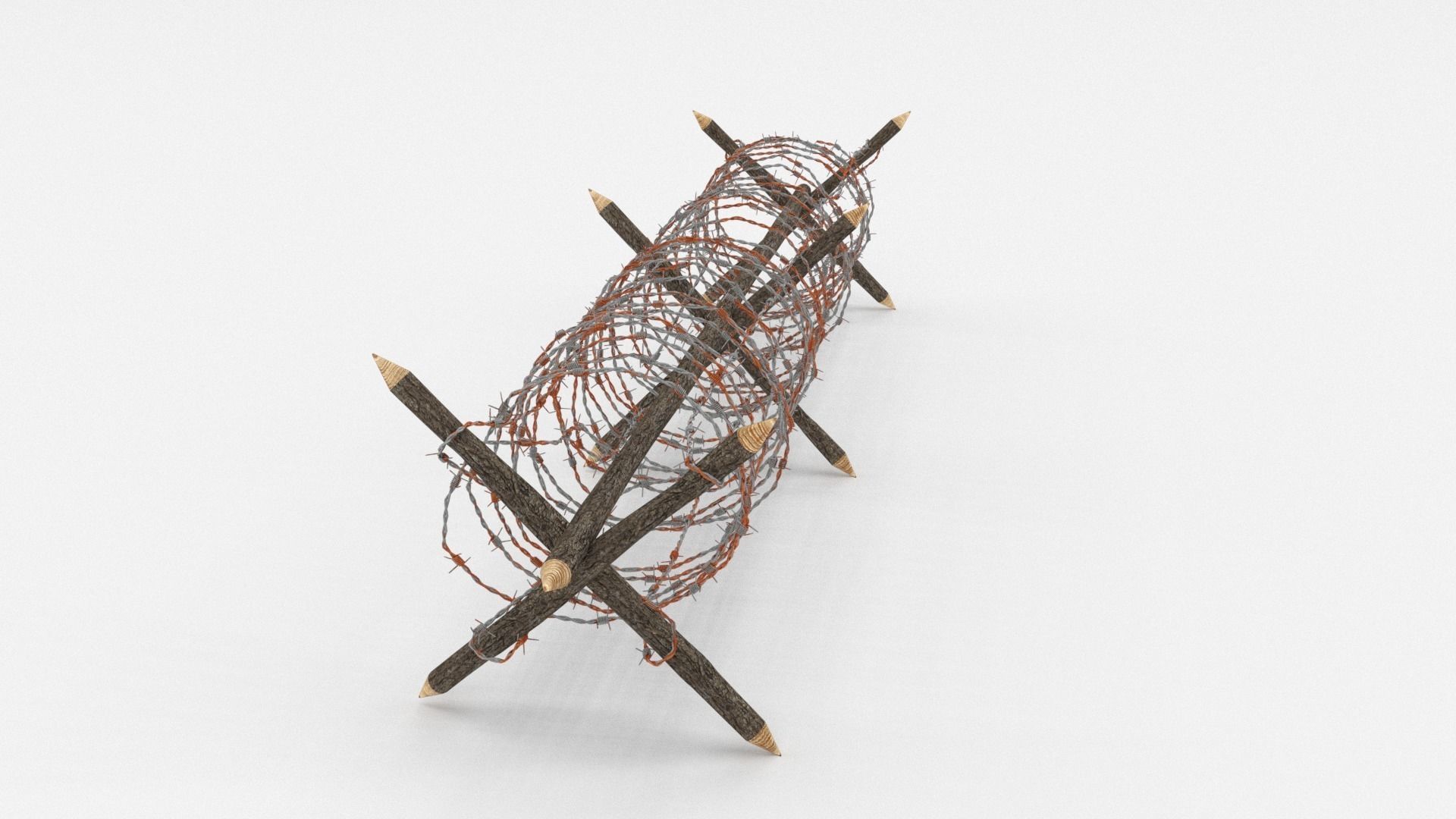 Barb Wire Obstacle 3D model_2