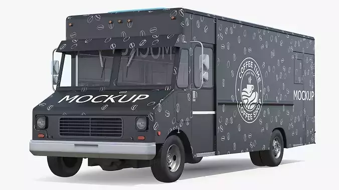 Mobile Coffee Truck Template Simplified 3D model