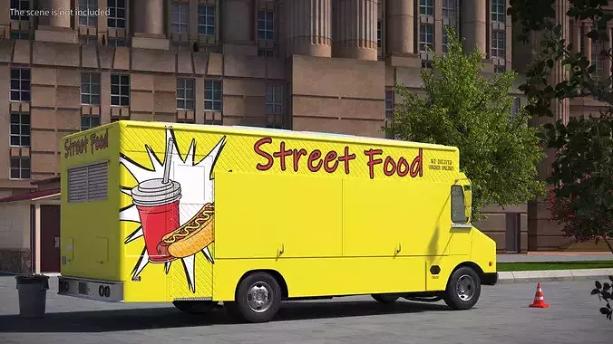 Fast Food Vendor Van without Interior 3D model 4
