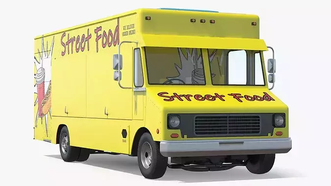 Fast Food Vendor Van without Interior 3D model
