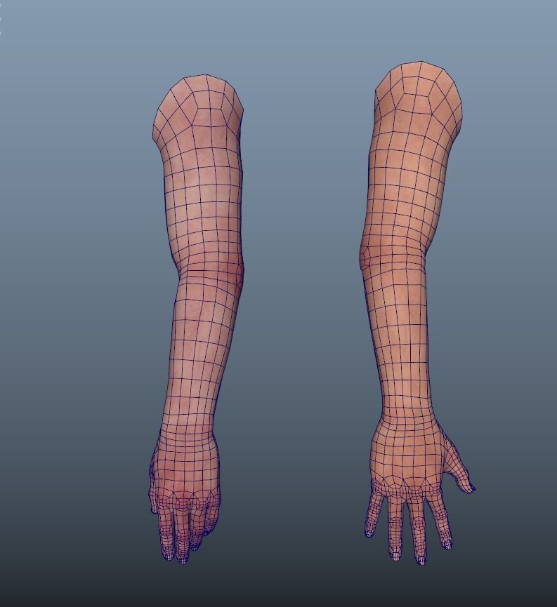 Hand Light skin LowPoly CG Low-poly 3D model_10