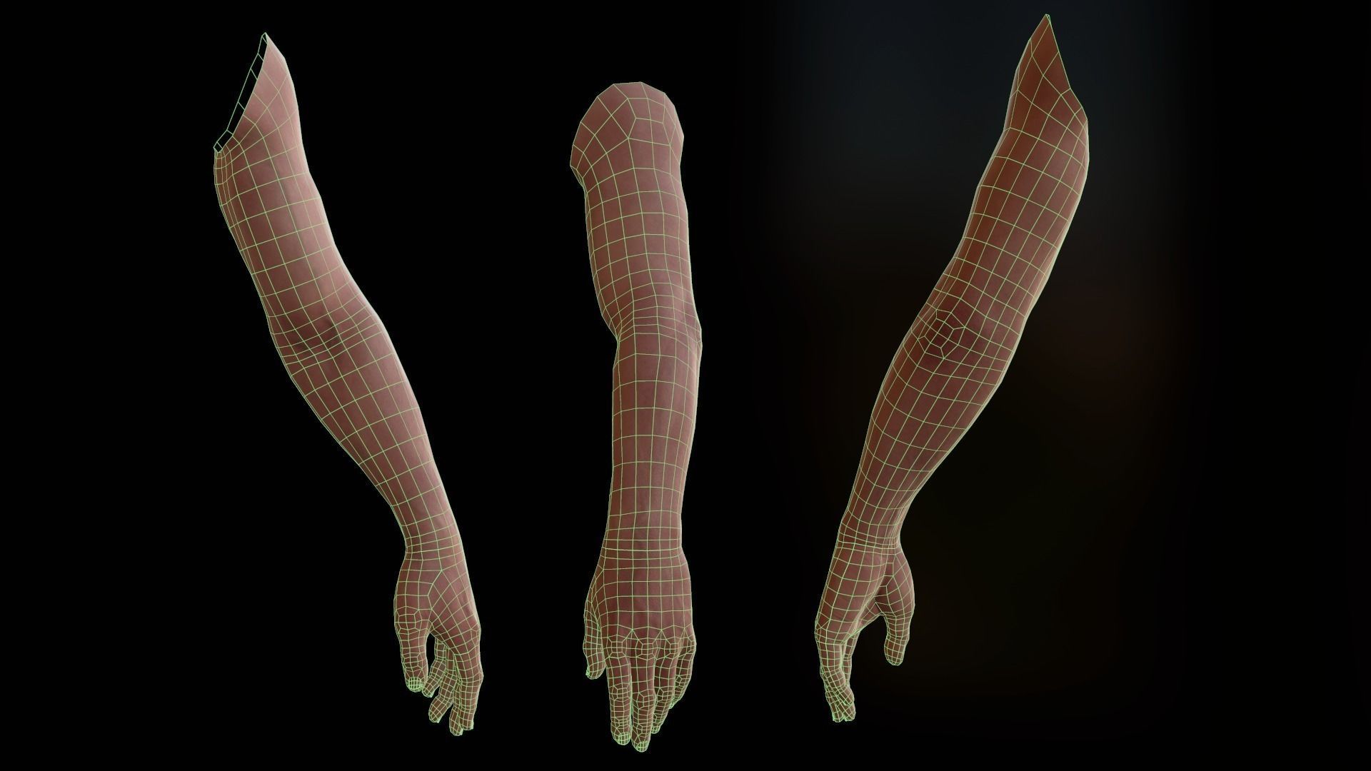 Hand Light skin LowPoly CG Low-poly 3D model_5