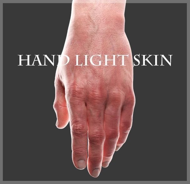 Hand Light skin LowPoly CG Low-poly 3D model_0