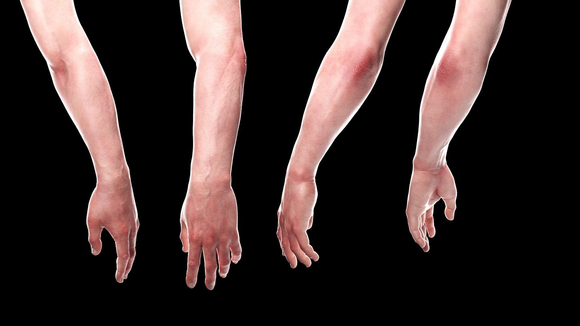 Hand Light skin LowPoly CG Low-poly 3D model_3