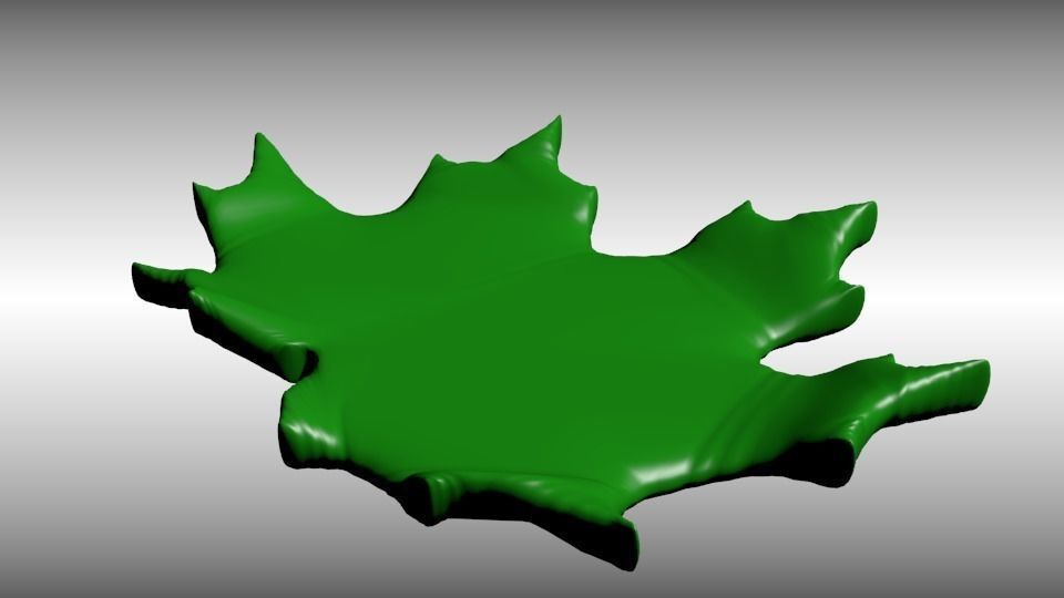 Maple leaf shaped green small plate ceramics porcelain 3D print model